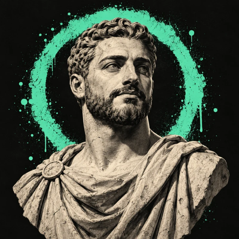 Illustrated Roman-style portrait placeholder for Ahmad A.